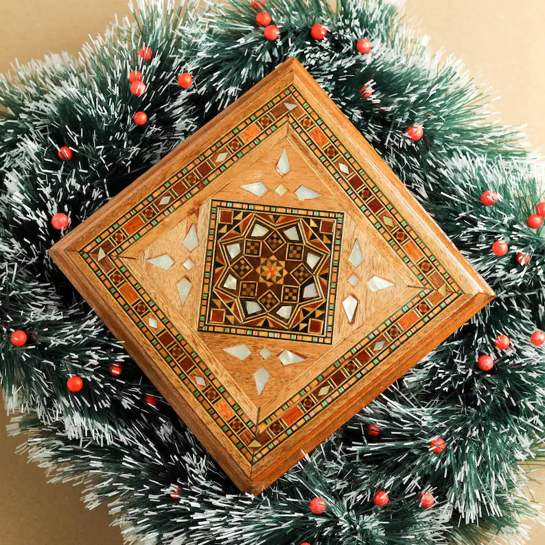 Jewelry Box Vintage | Handmade Wooden Box | Mother of Pearl Inlay | Gift for Her | Christmas Gift | Arjun Handicrafts