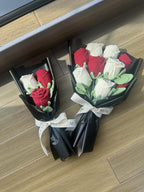 Crochet Rose Gift, Crochet Flower, Crochet Flower Bouquet Gift, Crochet Flower Desk Decor, Gift for Mom, Her, Colleague, Sendoff, Friend