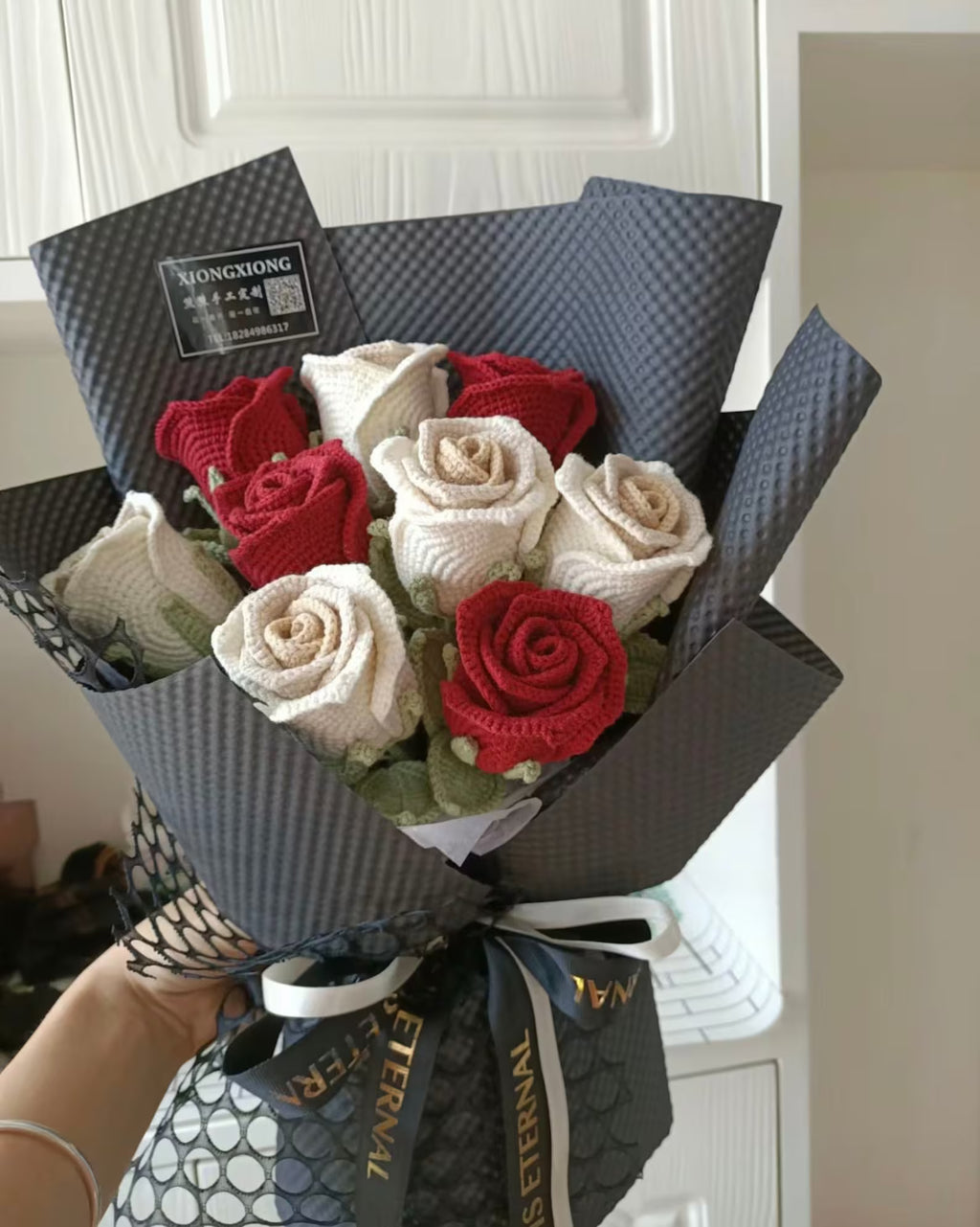 Crochet Rose Gift, Crochet Flower, Crochet Flower Bouquet Gift, Crochet Flower Desk Decor, Gift for Mom, Her, Colleague, Sendoff, Friend