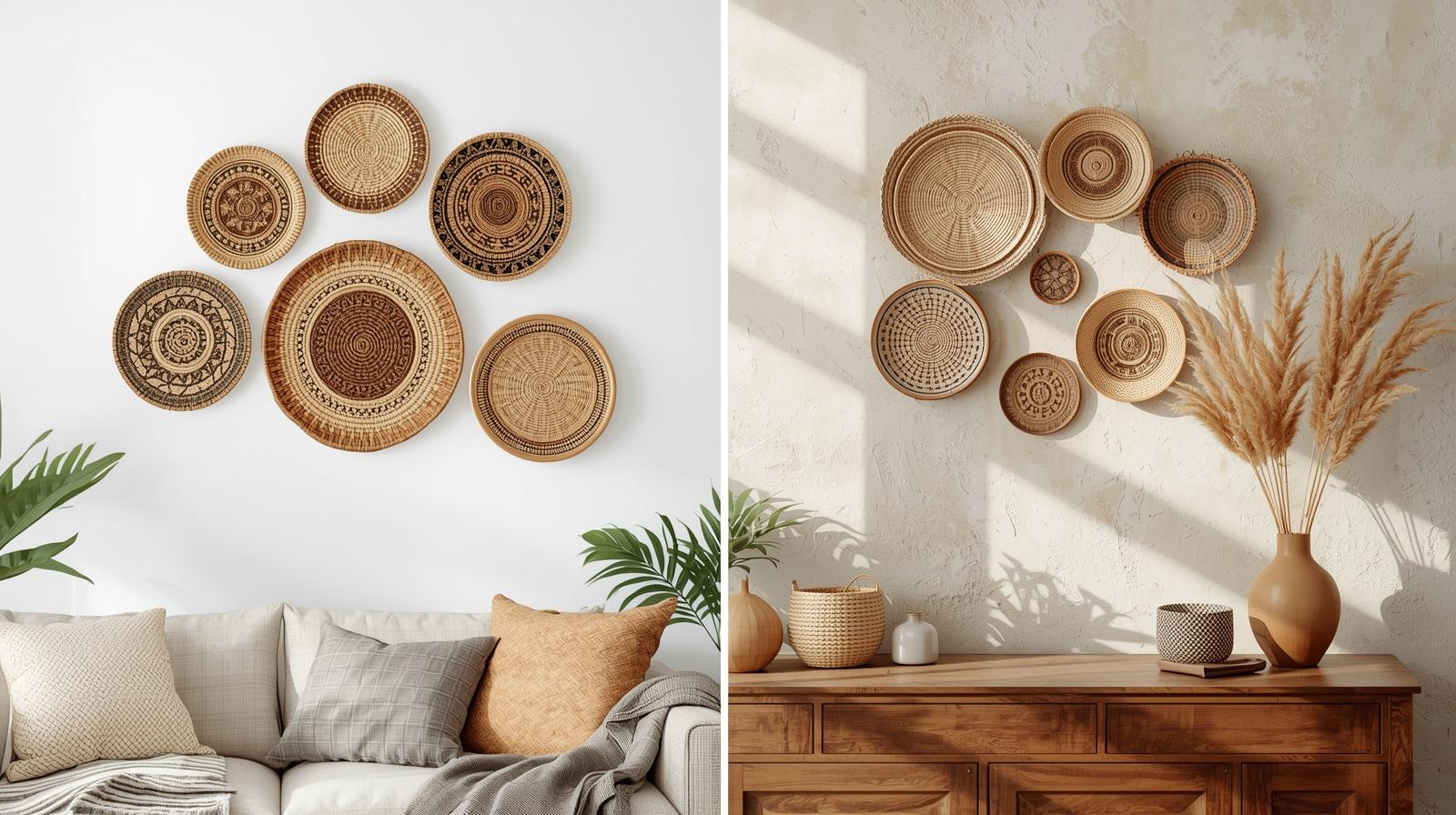 Decorative Wall Baskets – 3 Handwoven Boho Wall Art for Home Décor