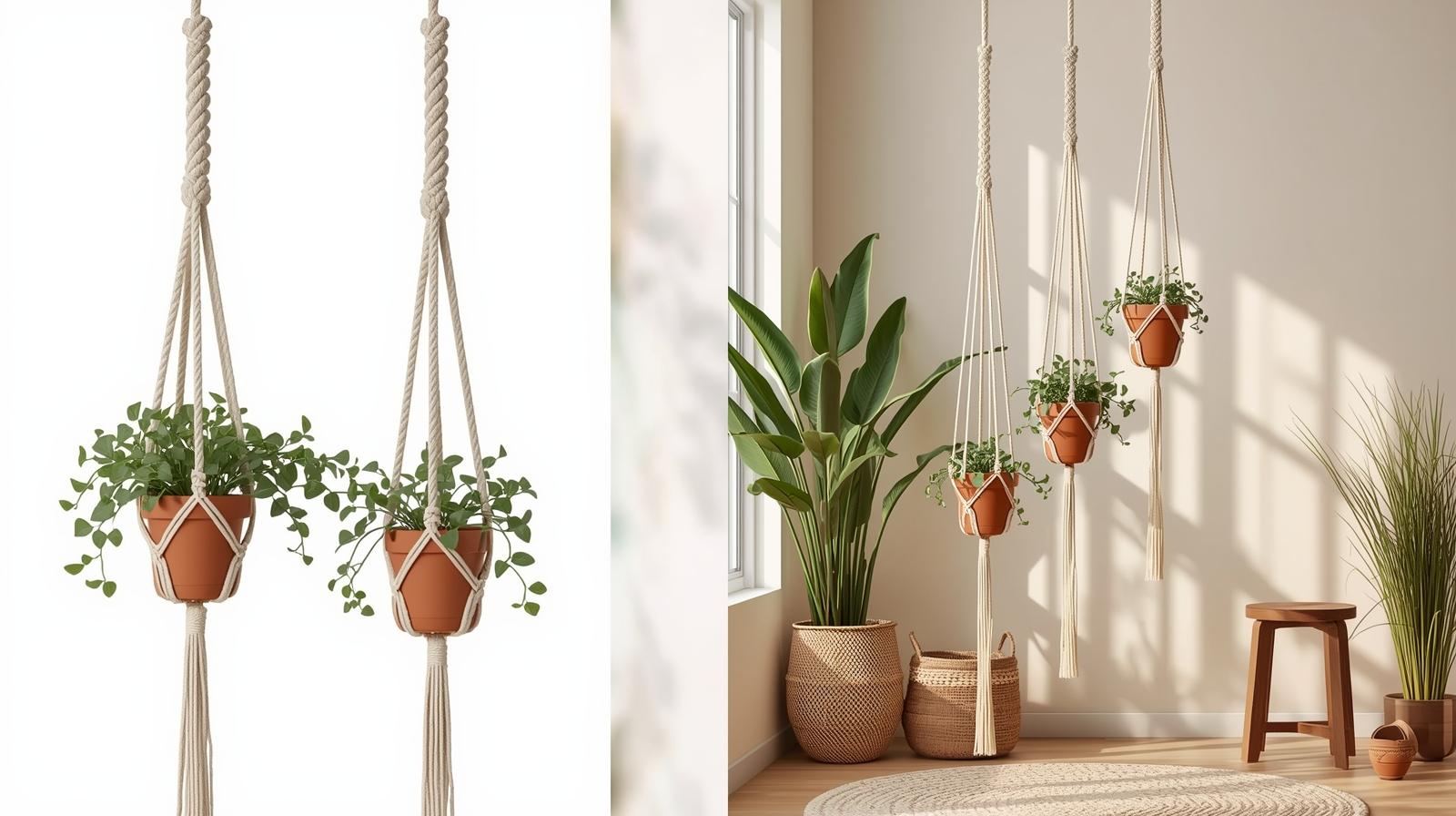 Handmade Macramé Plant Hangers – Boho Style for Indoor & Outdoor Décor