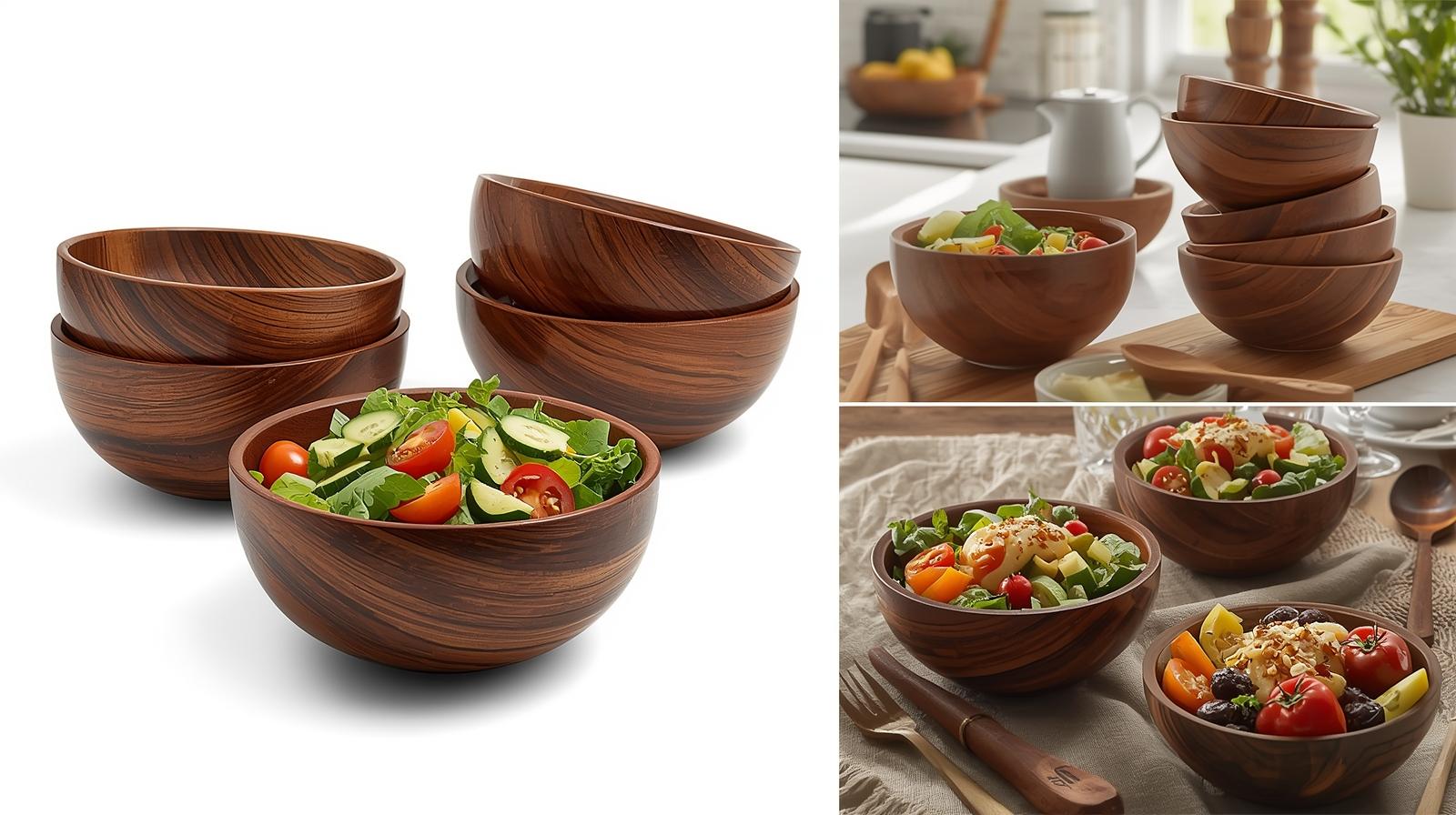 Handcrafted Wooden Salad Bowls – Natural Elegance for Your Table