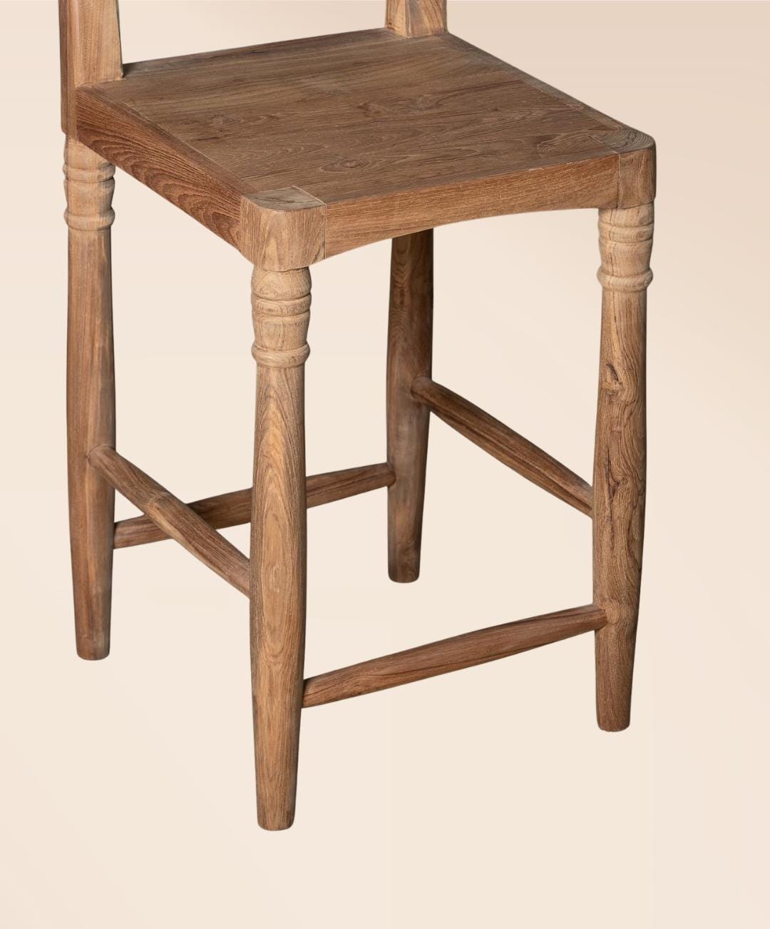 Handmade Reclaimed Teak Wood Bar Stool – Rustic Counter & Bar Chair