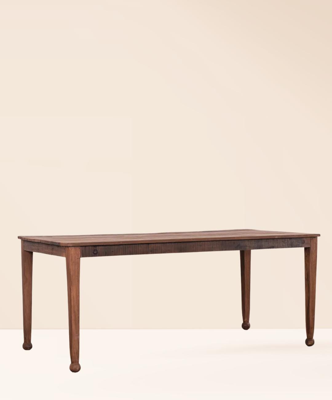 Large Solid Teak Wood Dining Table – Handmade Farmhouse & Modern Dining Furniture