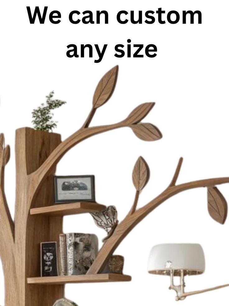 Handcrafted Wooden Tree Bookshelf | Unique Tree-Shaped Bookcase | Modern Eco-Friendly Decor