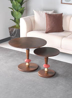 Natural Walnut Coffee Table Set | Scandinavian Modern Living Room Furniture