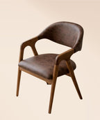 Handcrafted Walnut Dining Chair with Arms | Solid Wood Armchair