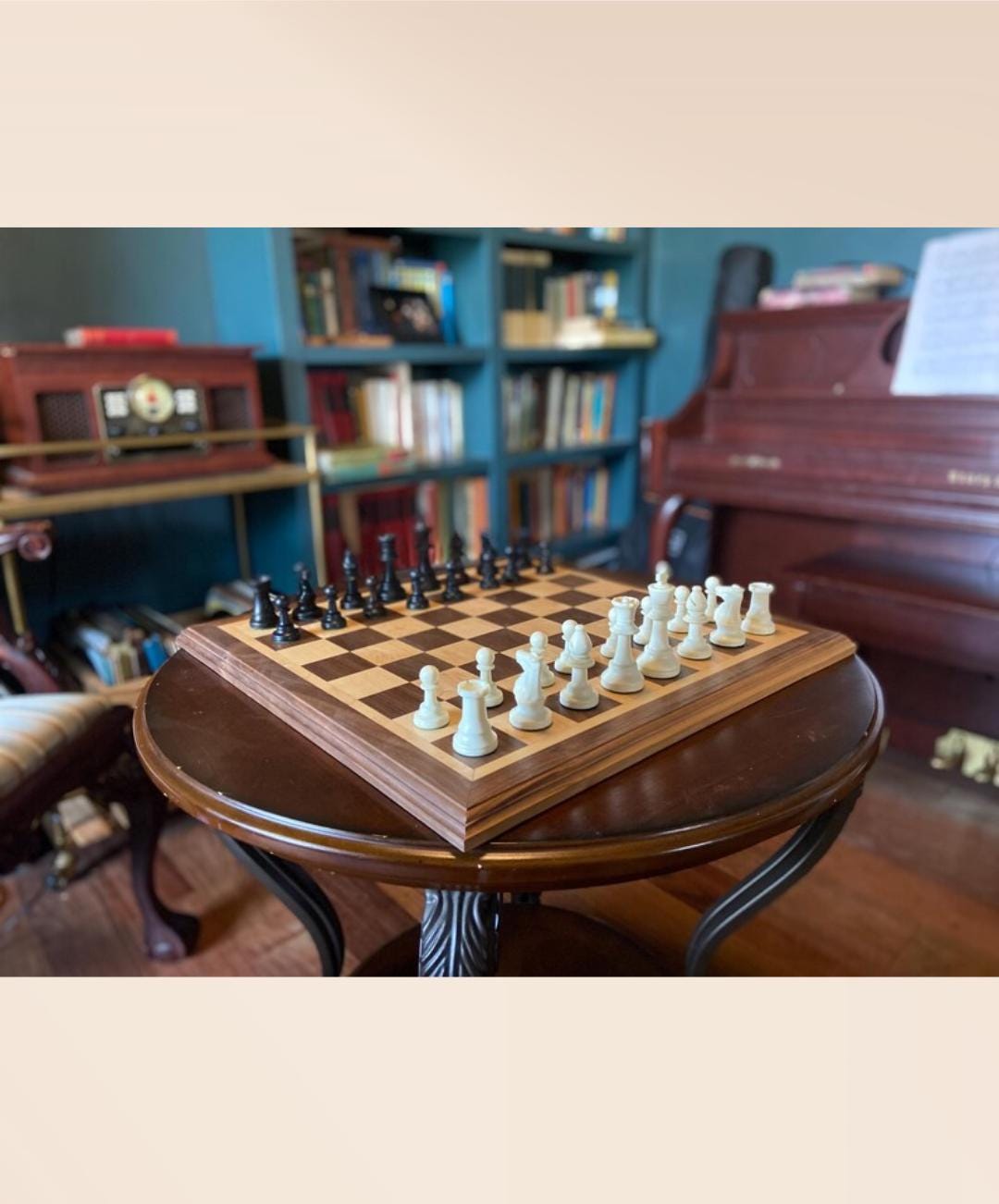 Handcrafted Maple & Walnut Chessboard – Regulation Size | Luxury Wooden Chess Set | Custom Edge Profile Options