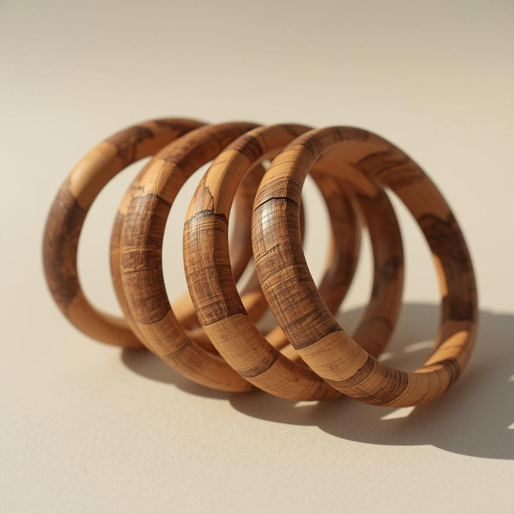 Handmade Mango Wood Bangle - Ladies Wooden Bangle Bracelet - Colourful Bangle For Women - Sustainable Jewellery - Natural Wood Bangle