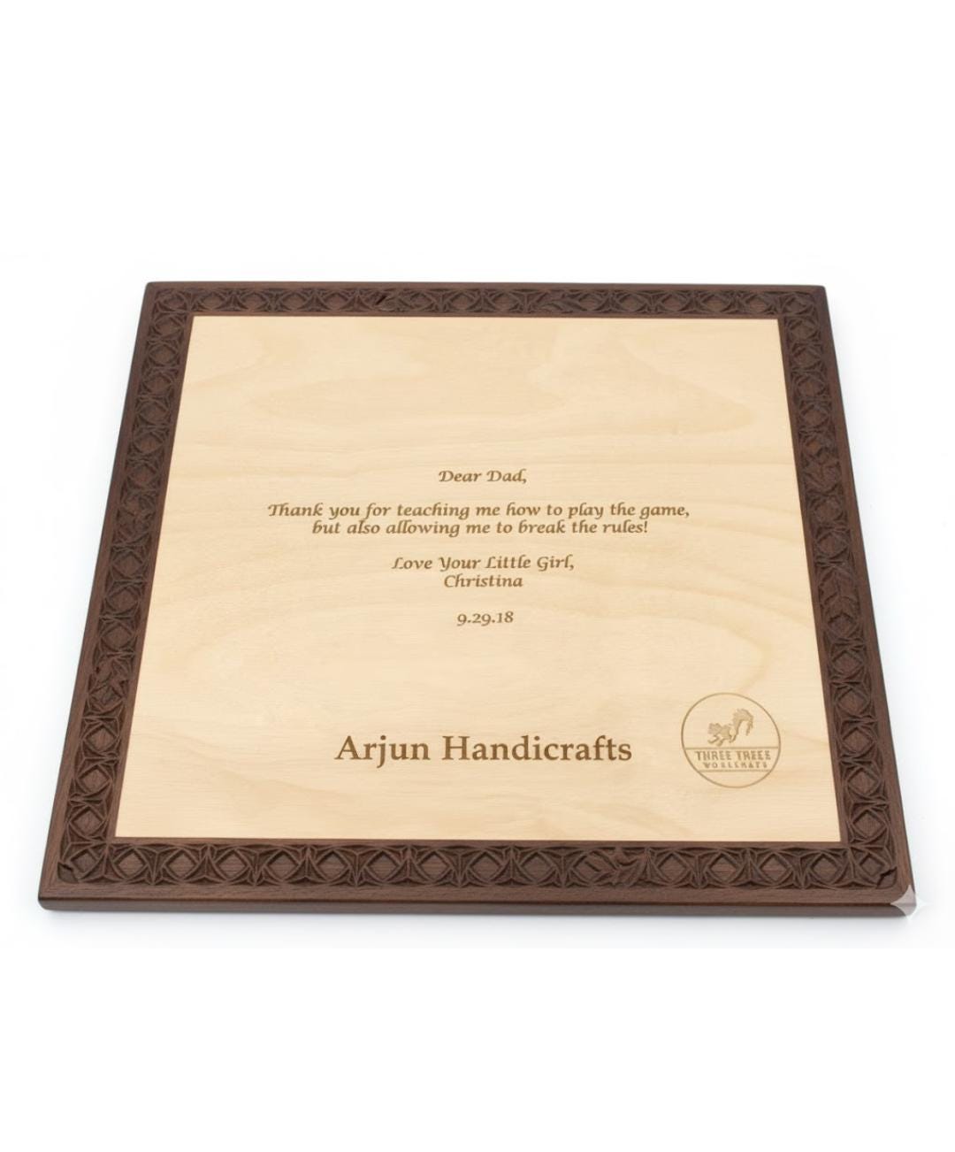 Handmade Walnut & Maple Tournament Chess Set | Carved Border