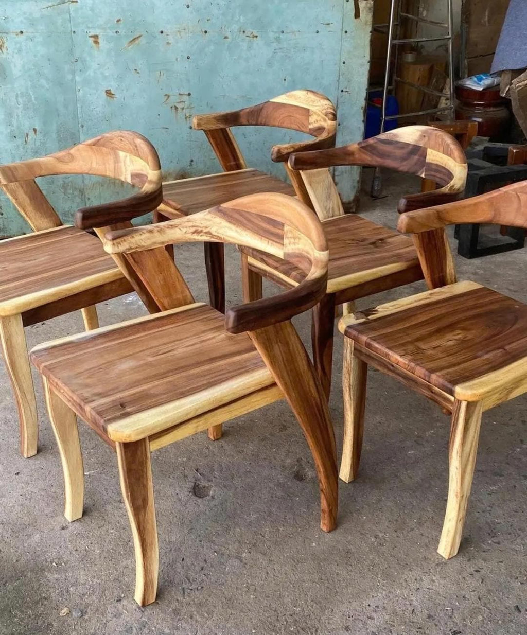 Farmhouse Natural Wood Chair – Handcrafted Dining Chair with Vintage & Boho Style