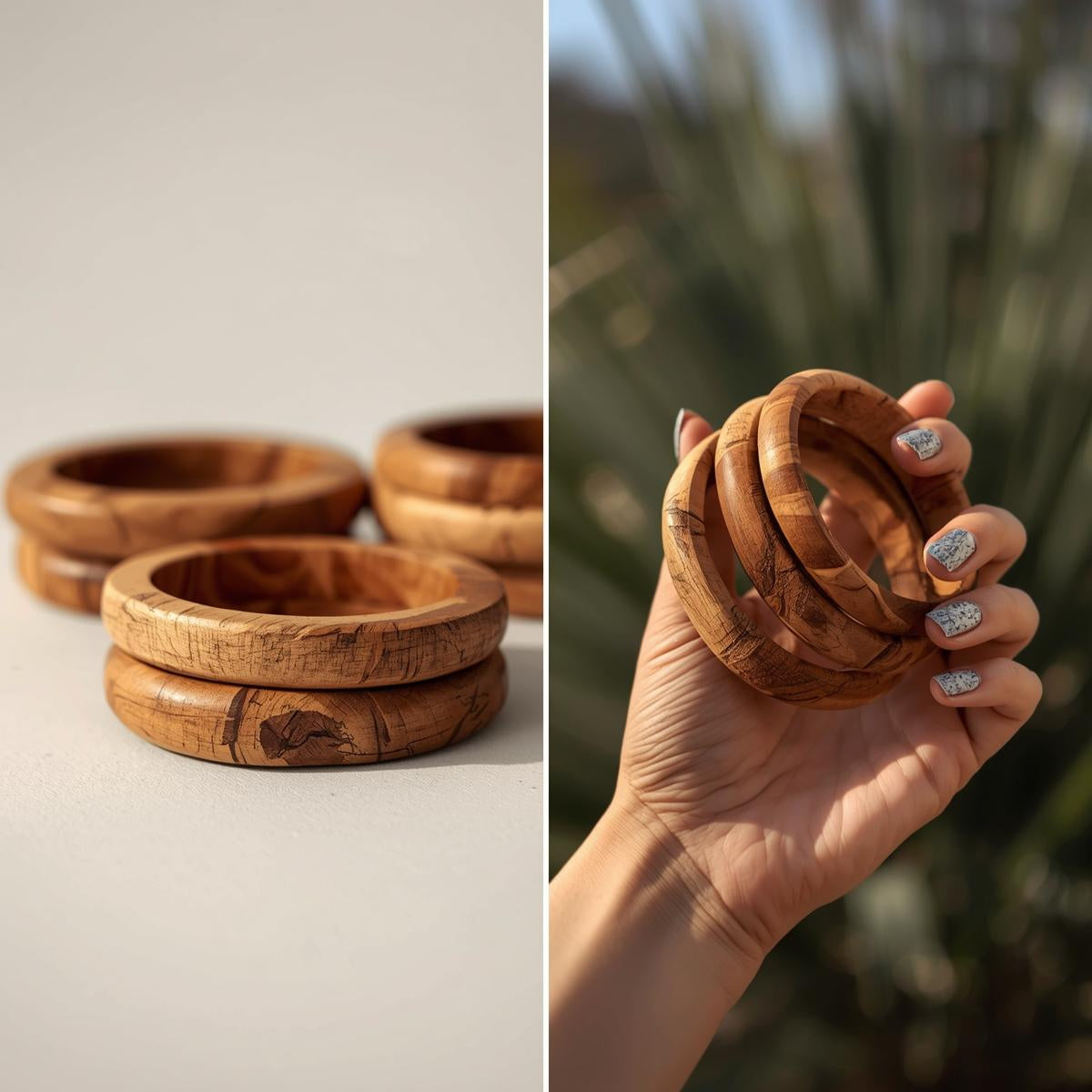 Handmade Mango Wood Bangle - Ladies Wooden Bangle Bracelet - Colourful Bangle For Women - Sustainable Jewellery - Natural Wood Bangle
