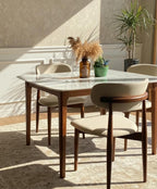 Handcrafted Wooden Dining Chair – Modern Hornbeam Wood Chair with Backrest | Custom Upholstery | Durable & Stylish Seating