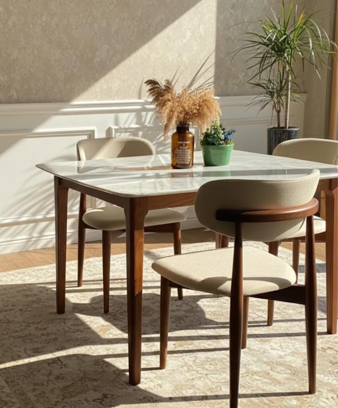 Handcrafted Wooden Dining Chair – Modern Hornbeam Wood Chair with Backrest | Custom Upholstery | Durable & Stylish Seating