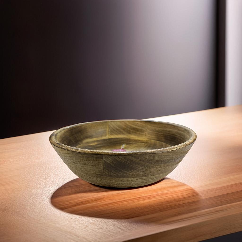 Premium Handcrafted Wooden Bowl with Hand-Painted Hibiscus Flower – Decorative & Functional