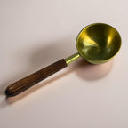 Brass Scoop with Wooden Handle (15×10×6 cm)
