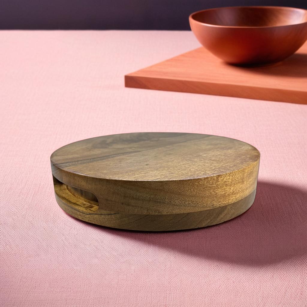 Premium Wooden Cutting Board – 22x22x4.5 cm