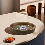 Hand-Painted Wooden Oval Tray – 16x12x2.5 cm