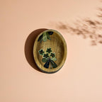 Hand-Painted Wooden Oval Tray – 16x12x2.5 cm