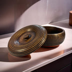 Handcrafted Wooden Roti Box with Carved Lid – 20x20x8.5 cm