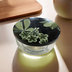 Glass Storage Jar with Hand-Painted Wooden Lid – 18x18x10 cm