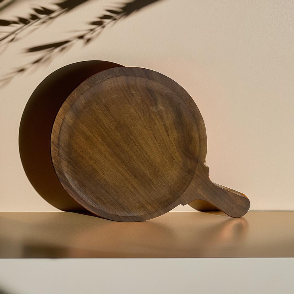 Handcrafted wooden serving board 12x12x2.2 cm