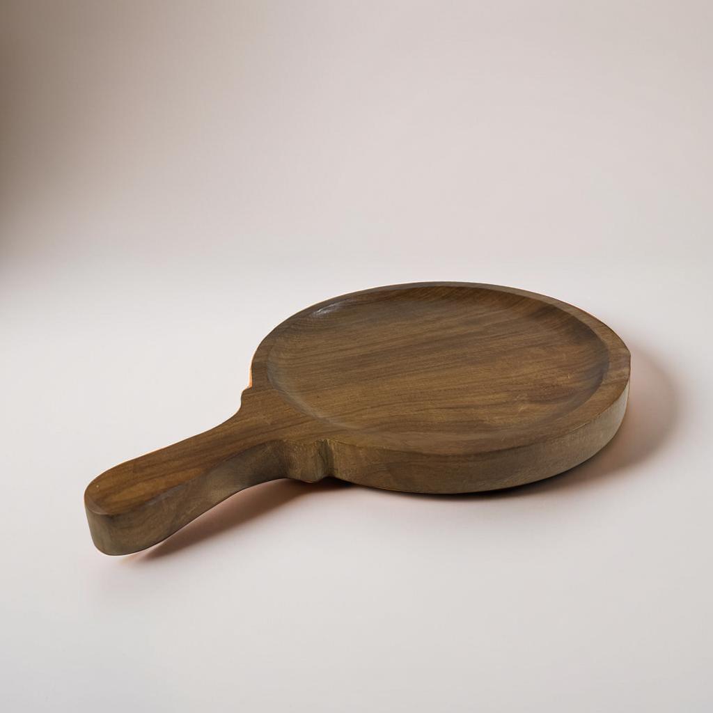 Handcrafted wooden serving board 12x12x2.2 cm