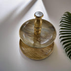 Handcrafted Wooden 2-Tier Serving Stand – 25x25x26 cm