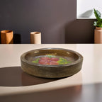 Hand-Painted Wooden Oval Tray – 16x12x2.5 cm