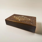 Handcrafted Sheesham Wood Jewelry Storage Box with Mirror (25×15×6 cm)