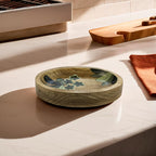 Hand-Painted Wooden Oval Tray – 16x12x2.5 cm