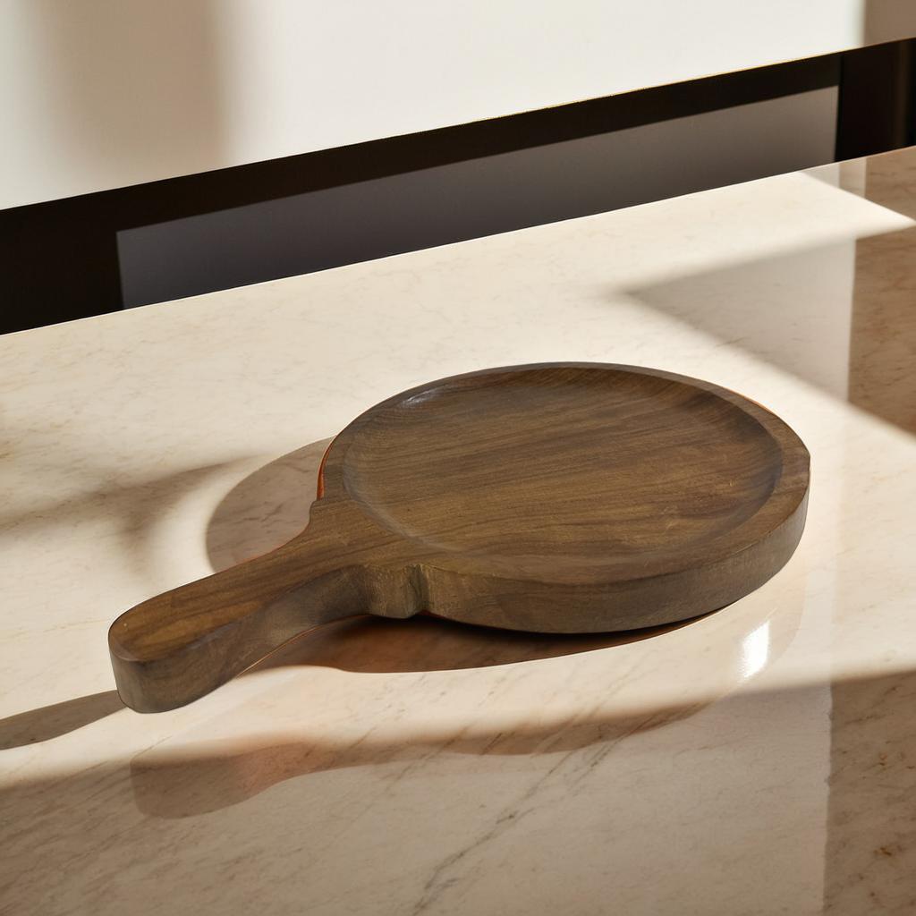 Handcrafted wooden serving board 12x12x2.2 cm