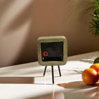 Handcrafted Wooden Table Clock with Metal Stand