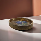 Hand-Painted Wooden Oval Tray – 16x12x2.5 cm