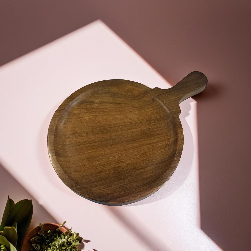 Handcrafted wooden serving board 12x12x2.2 cm