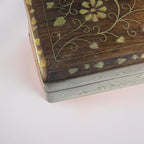 Handcrafted Wooden Brass Inlay Keepsake Box (18×13×6 cm)