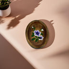 Hand-Painted Wooden Oval Tray – 16x12x2.5 cm