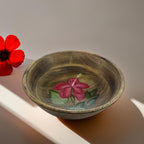 Premium Handcrafted Wooden Bowl with Hand-Painted Hibiscus Flower – Decorative & Functional