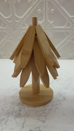 Wooden Tree Trivet Set | Heat Resistant Pot Holders | Natural Table Mats & Coasters | Decorative Wooden Kitchen & Dining Decor