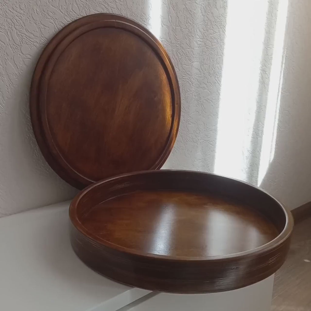 🍂 Handcrafted Wooden Tray with Lid | Rustic Storage & Serveware