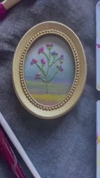 Hand-Embroidered Floral Mini Frame